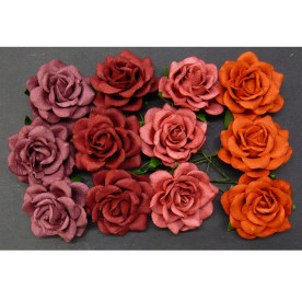 Набір 5 диких трояндочок в червоних тонах, 35 мм