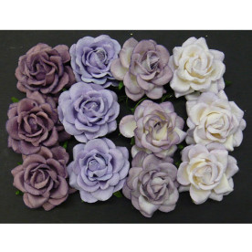 Набір 5 диких трояндочок в фіолетових тонах, 35 мм