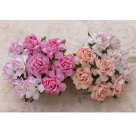 Набір трояндочок в рожевих тонах, 4 шт, 25 мм