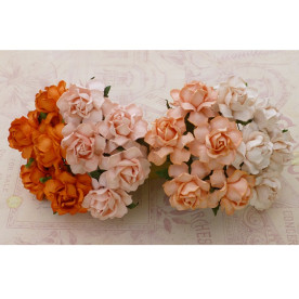 Набір 5 трояндочок в помаранчевих тонах, 25 мм