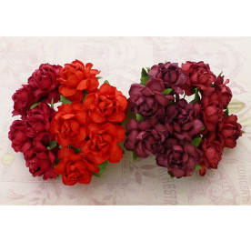 Набор 4 розочки в красных тонах, 25 мм