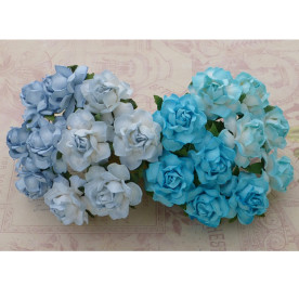 Набір 5 трояндочок в блакитних тонах, 25 мм