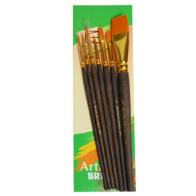 Набір пензлів 7061, синтетика, круг 3 шт, плос 3 шт, кут 1 шт, Kolos