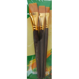 Набір пензлів 7064, синтетика плос, 3шт, Kolos