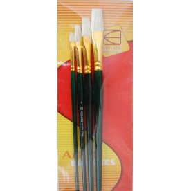 Набір пензлів 7066, щетина плос. 4шт. KOLOS