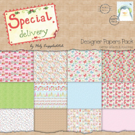 Набір паперу для скрапбукінгу Special Delivery 15х15 см 24 листа від Helz Cuppleditch