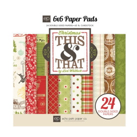 Набор двусторонней бумаги This and That Christmas 15х15 см 12 листов от Echo Park