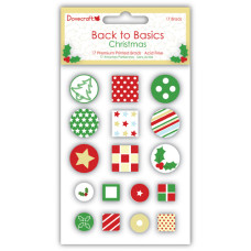 Набор брадсов для скрапбукинга Back to Basics Christmas от компании Dovecraft