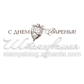Акриловый штамп С днем варенья, размер 5,0*1,3 см