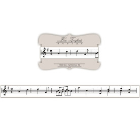 Лента с изображением нот, 1,5 см, 1 м