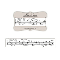 Стрічка із зображенням рукописних нот, 2 см, 1 м