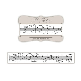 Стрічка із зображенням рукописних нот, 2 см, 1 м