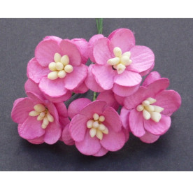 Набор 5 декоративных цветков вишни розового цвета