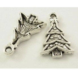 Металева підвіска "Новорічна ялинка" 23х14 мм, 1 шт.