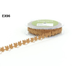 Фігурна тасьма - коричневі листочки, 90 см. Від May Arts