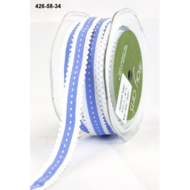 Стрічка з фігурним краєм блакитного кольору від May Arts, 16 мм, 90 см