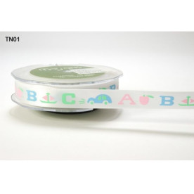 Атласная лента ABC от May Arts, 16 мм, 90 см