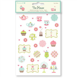 Наклейки для скрапбукинга с глиттером Tea Time, Dovecraft