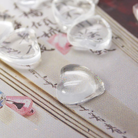 Прозорий кабошон в формі серця, 18х18 мм, товщина 5 мм