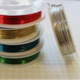 Металевий дріт для бісеру, срібло, 0,5 мм, 90 см