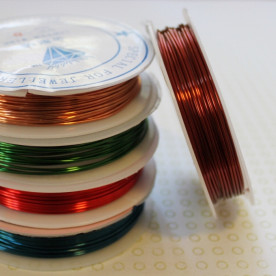 Металевий дріт для бісеру, темна бронза, 0,5 мм, 90 см