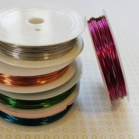 Металевий дріт для бісеру, бузковий, 0,5 мм, 90 см