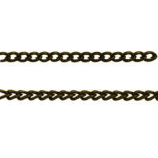 Металлическая цепочка цвета состаренной бронзы, 1 м.  Размеры звена 2,5х3,7 мм. 
