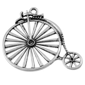 Металева підвіска кольору античного срібла "Велосипед", 53х47 мм, 1 шт