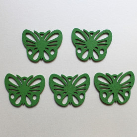 Дерев'яна метелик зеленого кольору, довжина 49 мм, ширина 38 мм, 1 шт