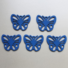 Деревянная бабочка синего цвета, длина 49 мм, ширина 38 мм, 1 шт