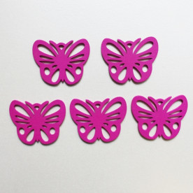 Дерев'яна метелик яскраво-рожевого кольору, довжина 49 мм, ширина 38 мм, 1 шт