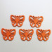 Деревянная бабочка оранжевого цвета, длина 49 мм, ширина 38 мм, 1 шт