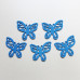 Деревянная бабочка синего цвета, длина 49 мм, ширина 45 мм, 1 шт