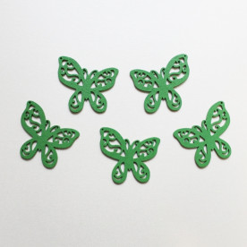Дерев'яна метелик зеленого кольору, довжина 49 мм, ширина 45 мм, 1 шт