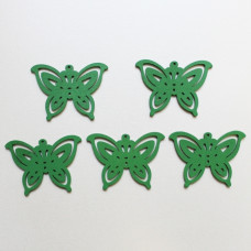 Деревянная бабочка зеленого цвета, длина 50 мм, ширина 35 мм, 1 шт
