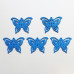 Деревянная бабочка синего цвета, длина 50 мм, ширина 35 мм, 1 шт