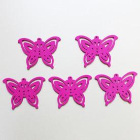 Дерев'яна метелик яскраво-рожевого кольору, довжина 50 мм, ширина 35 мм, 1 шт