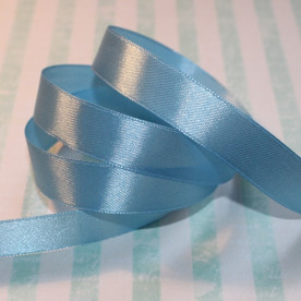 Атласна стрічка блакитного кольору, довжина 90 см, ширина 16 мм