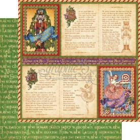 Лист скрапбумаги Festive Fairytale, Nutcracker, Graphic 45, 30×30 см