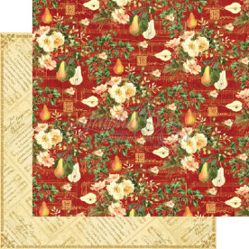 Лист скрапбумаги My True Love,12 Days of Christmas, Graphic 45, 30×30 см