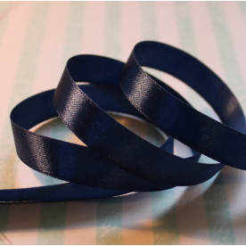 Атласная лента синего цвета, длина 90 см, ширина 12 мм