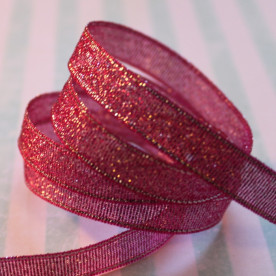 Блискуча бузкова стрічка з поліестеру, довжина 90 см, ширина 9 мм
