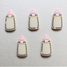 Кабошон бежевого кольору Дитяча Пляшка, 12x22 мм, 1 шт