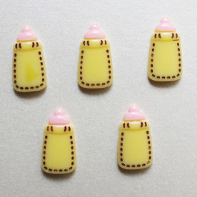 Кабошон жовтого кольору Дитяча Пляшка, 12x22 мм, 1 шт