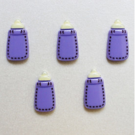 Кабошон фиолетового цвета Детская Бутылочка, 12x22 мм, 1 шт