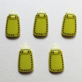 Кабошон зеленого цвета Детская Бутылочка, 12x22 мм, 1 шт