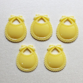Кабошон желтого цвета Слюнявчик, 19х22 мм, 1 шт