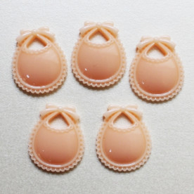 Кабошон абрикосового цвета Слюнявчик, 19х22 мм, 1 шт