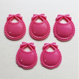 Кабошон ярко-розового цвета Слюнявчик, 19х22 мм, 1 шт