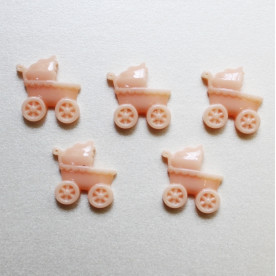 Кабошон абрикосового цвета Коляска, 19x22 мм, 1 шт